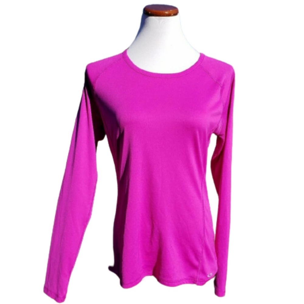 Long Sleeved DuoDry Athletic Top Sz M C9 BY CHAMPION Magenta
